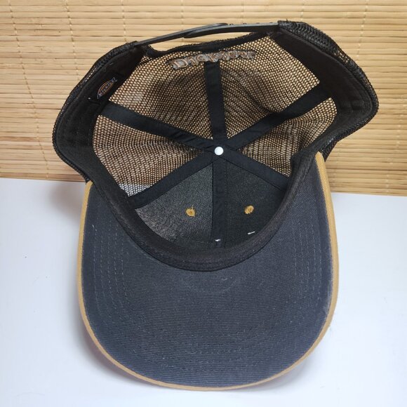 Dickies Men's Hat Cap Two-tone Brown and Black Snapback Mesh Back Truckes Hat - Picture 8 of 9